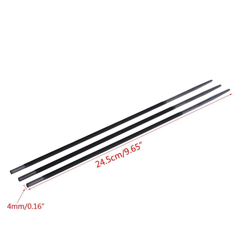 3x Pro 3/8" 4mm Round Chainsaw Saw Chain Files Filing Sharpener For Woodwork: 4mm