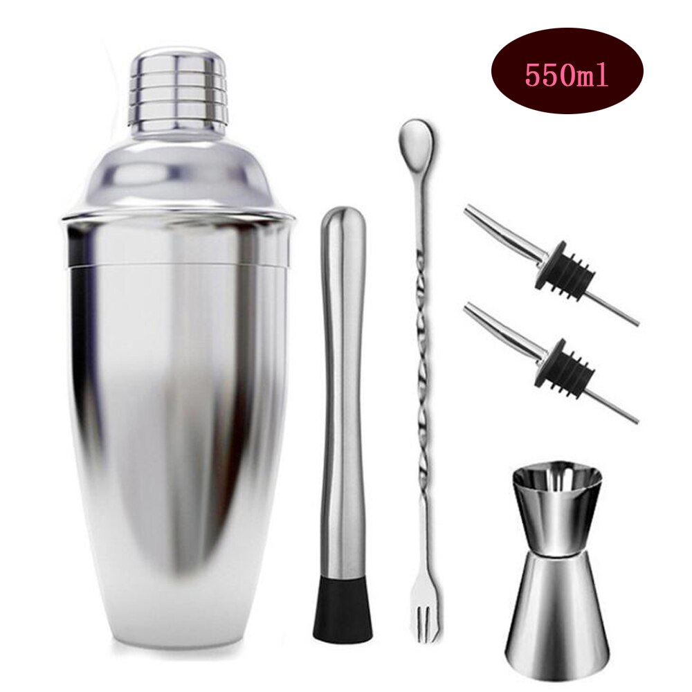 550 ML/750 ML Rvs Cocktail Shaker Mixer Wijn Martini Boston Shaker Voor Barman Drinken Party Bar Gereedschap: Blauw