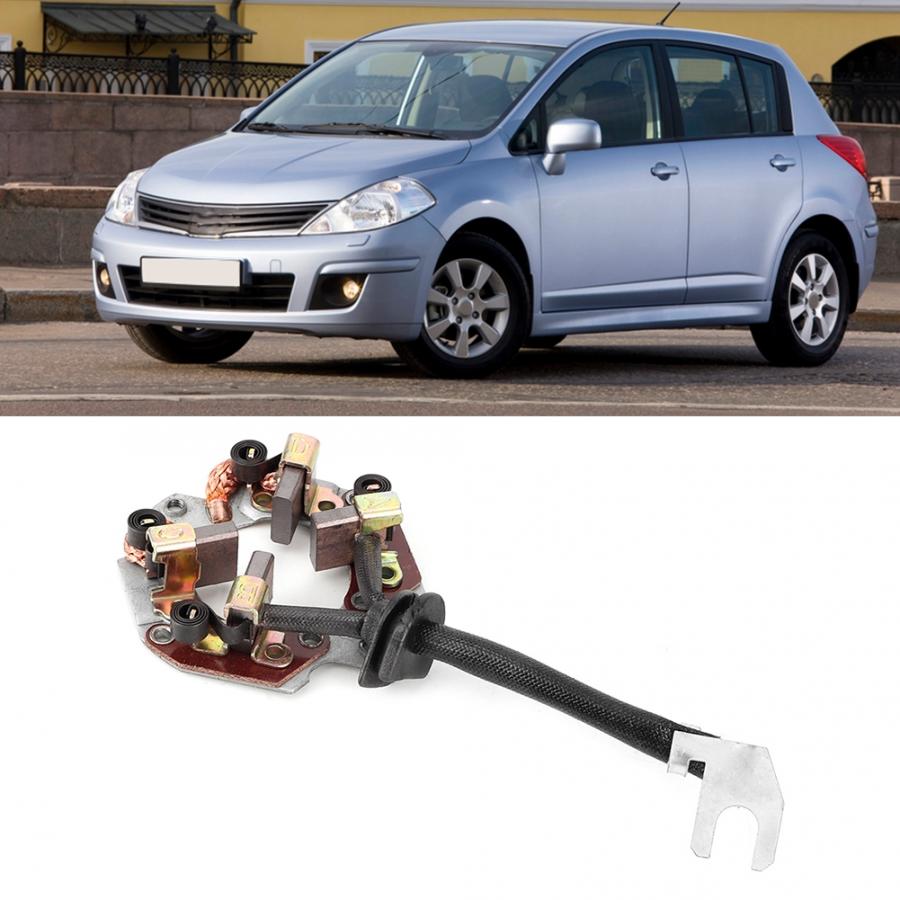 Soporte de escobilla de carbón para arrancador de coche compatible con Nissan, Nissan, Teana, Bluebird, Cefiro, Versa, Tiida, soporte de cepillo de carbono