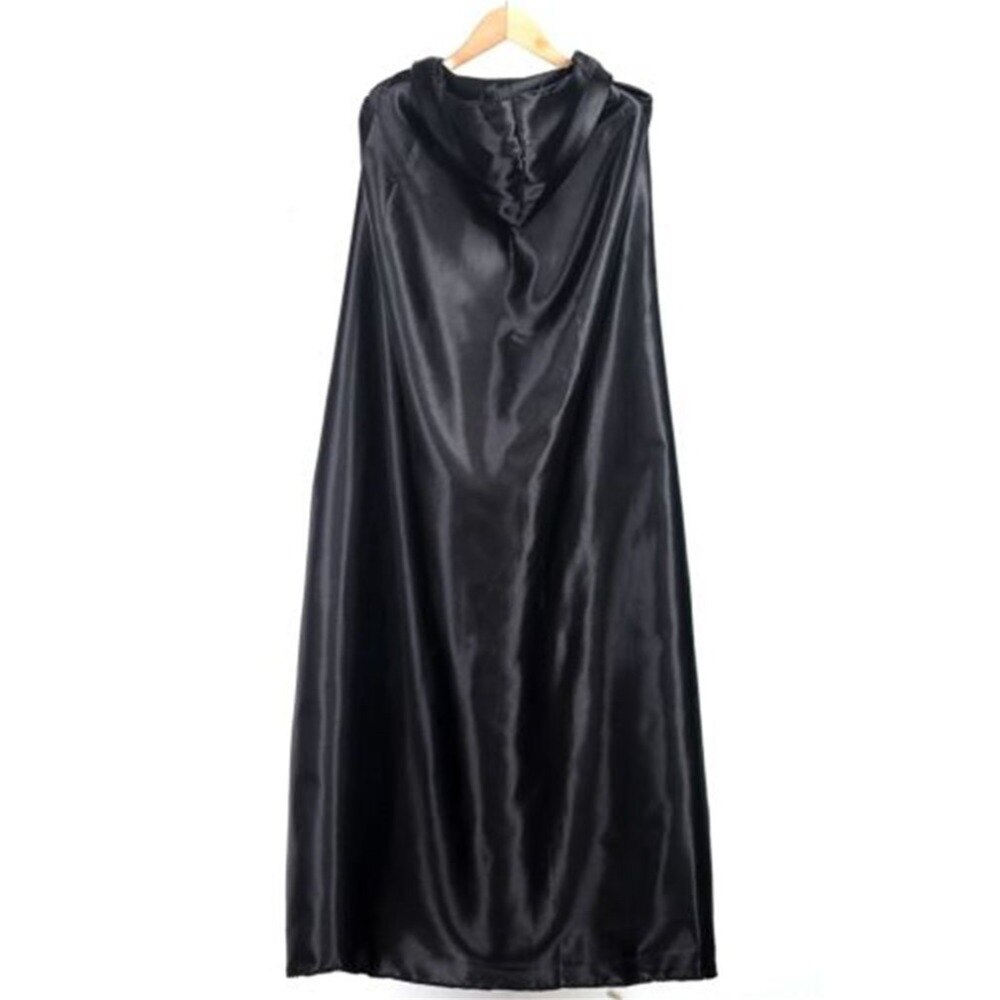 Black Halloween Costume Theater Prop Death Hoody Cloak Devil Long Tippet Cape Cosplay