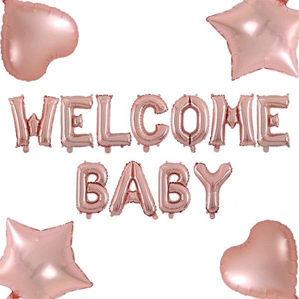 16 Inch Welkom Baby Brief Ballonnen Banner Bunting Met Ster Hart Ballonnen Baby Shower Party Decoraties
