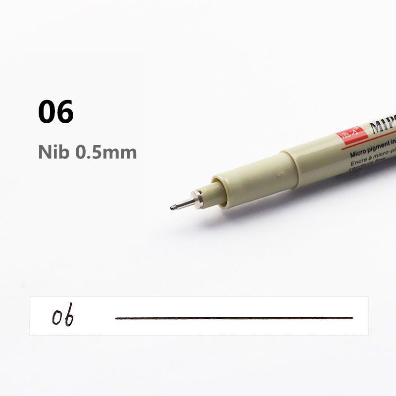 Pigment Liner Micron Pen Waterproof Art Markers brush pen Hand-Drawn Manga Sketch Needle Fineline Pen Supplies Stationery: plum