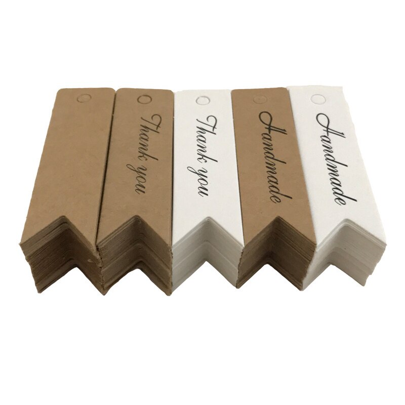 100 stk tags tøj tags små label logo tag kraft papir etiketter diy beklædning syning stof bogmærker