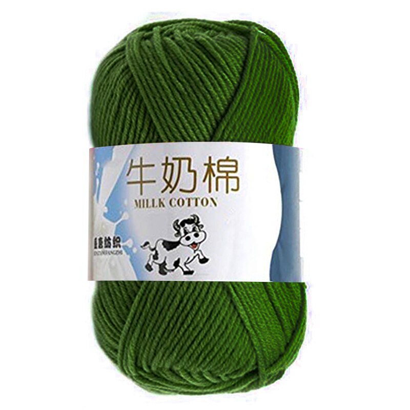 50g/ball Colorful Combed Soft Baby Milk Cotton Yarn Fiber Velvet Yarn Hand Knitting Wool Crochet Yarn DIY Sweater wool yarn: Autumn green
