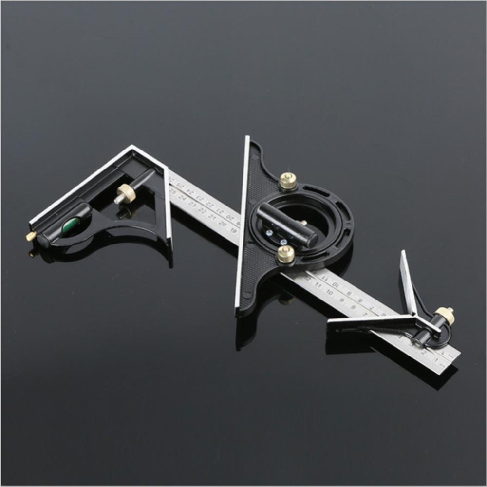 Stainless Steel Multi-function Combination Square Horizontal Movable Square 45 Degree Right-angle Corner Ruler