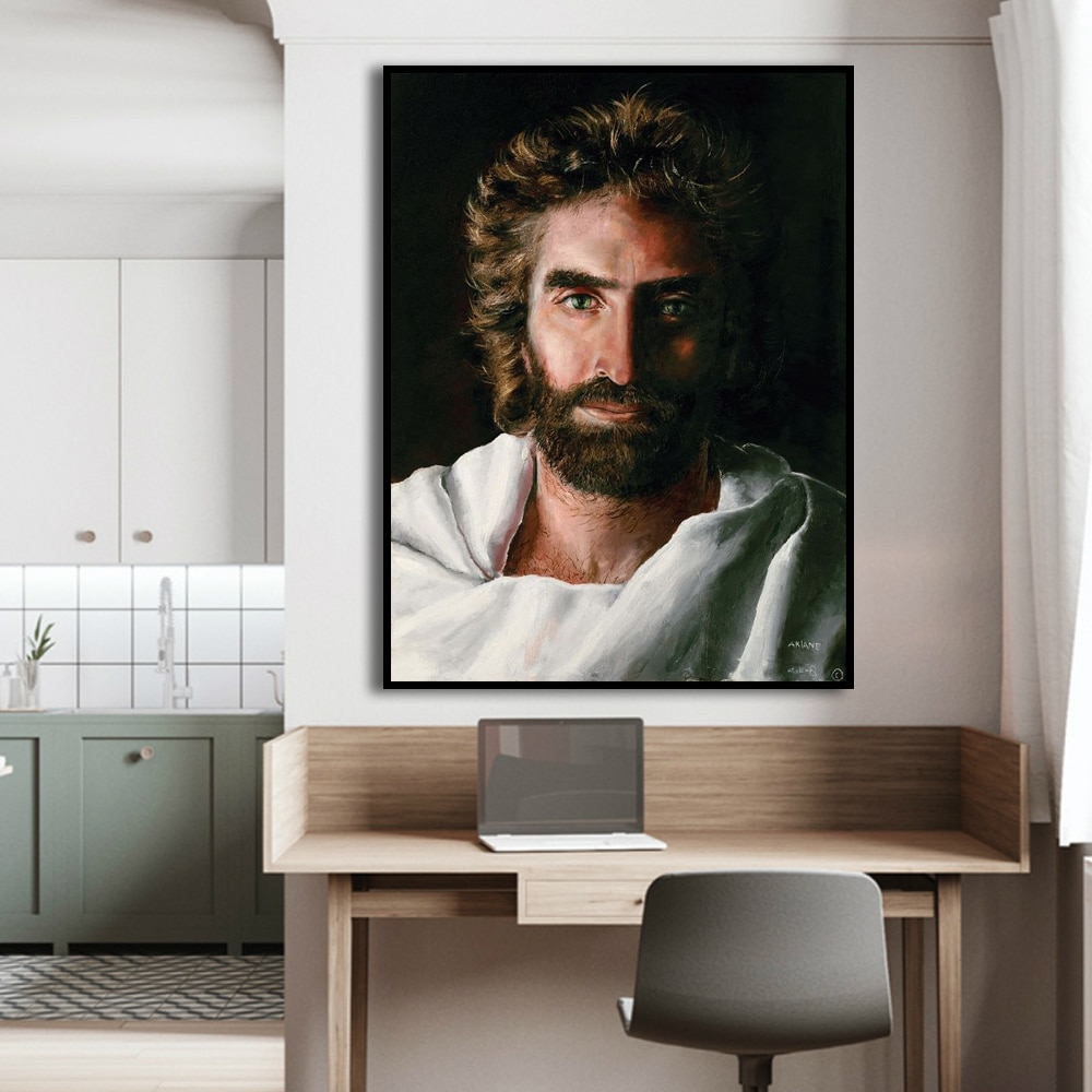 Kodin sisustus kangasmaalaus muotokuva kangasmaalaus jumala jeesus christ kuva olohuoneeseen makuuhuoneeseen