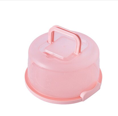 Draagbare Taart Opbergdoos Ronde Verjaardag Bruiloft Keuken Bakken Container Houder Taartdoos Cupcake Dessert Fruit Opslag Carrier: Pink
