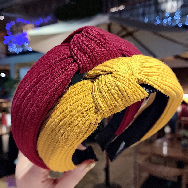 Naisten painettu kangas hiuspanta solmittu hiuspanta naisille hiusasusteet tyttöjen hiusnauhat raitapään kääre korea