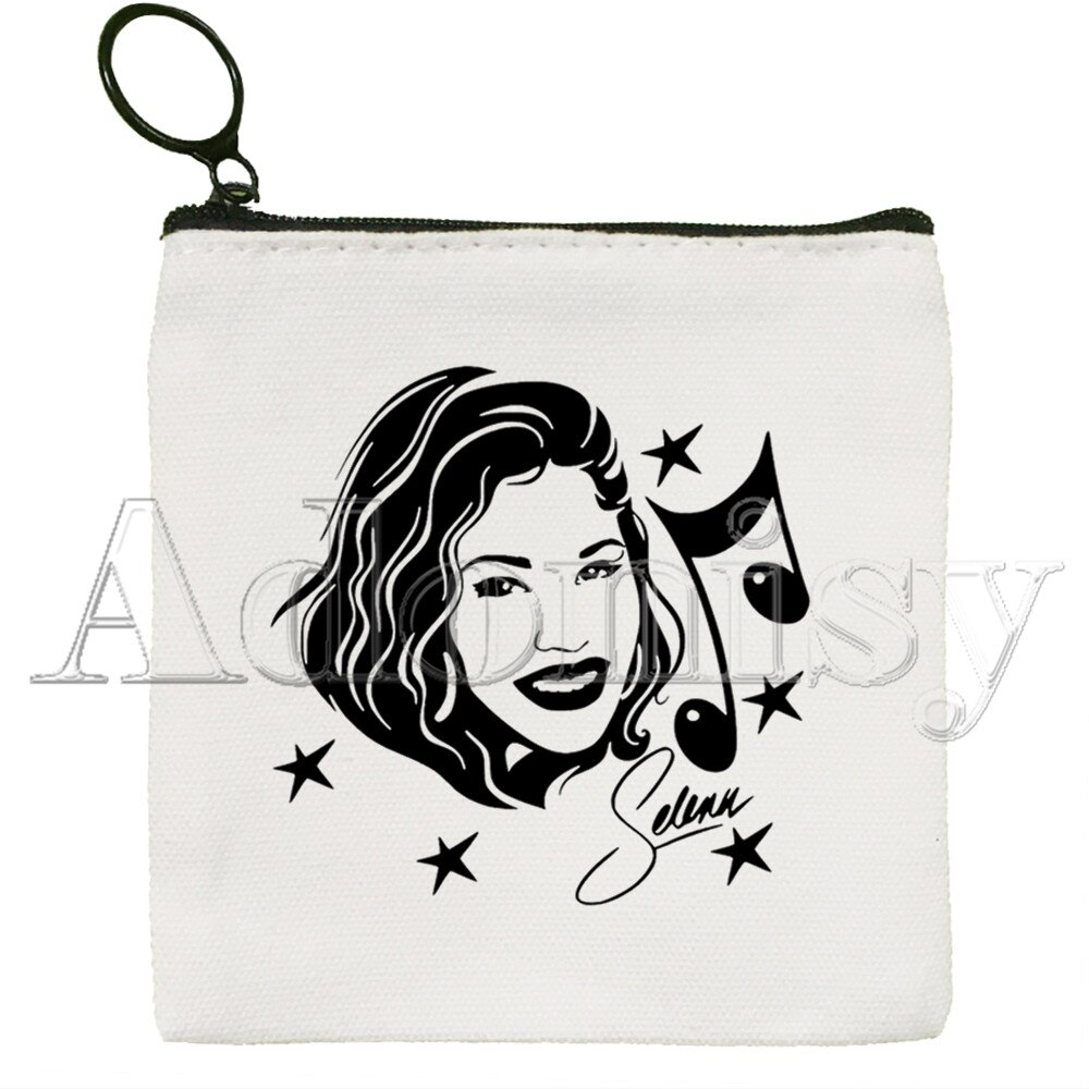 Vintage 90s Inspired Selena Quintanilla Canvas Coin Purse Coin Purse Collection Canvas Bag Small Wallet Zipper Key Bag Hand: G