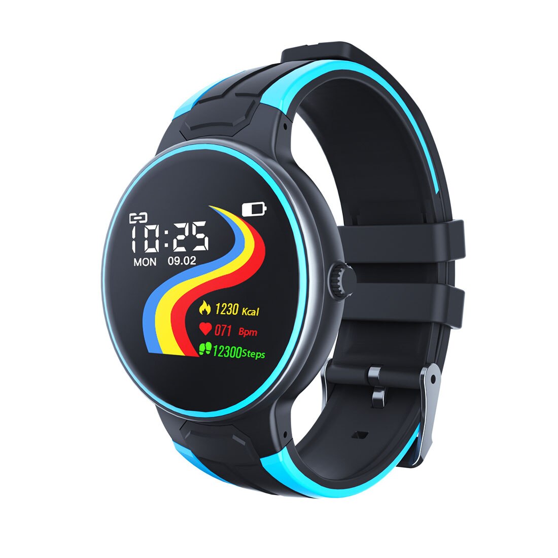 Smart Watch Round smart watches for Android phones and iOS phones compatible with iPhone Samsung IP67 Swimming WaterproofFitnes: Blue