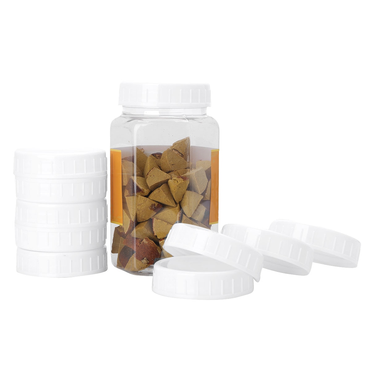 Tapas de plástico para tarros de masón, tapas acanaladas sin forro para almacenamiento, reemplazos para tarros de beber, 86mm, 10 unidades