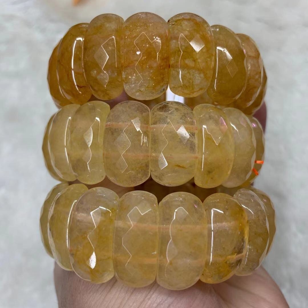 Geel Jade Stone Kralen Armband Natuurlijke Edelsteen Sieraden Bangle Voor Vrouw Voor !