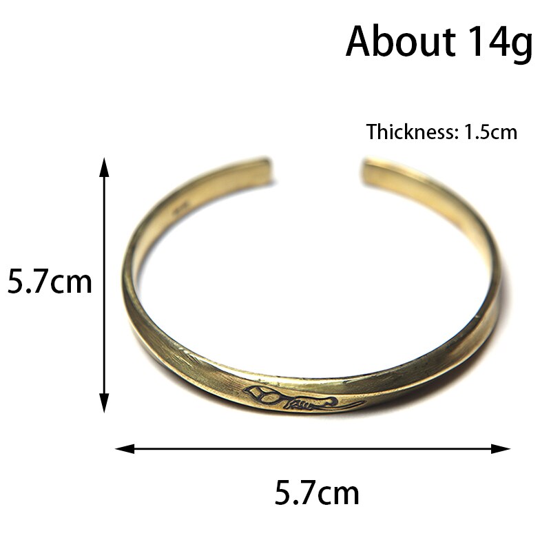 Vintage Brass Bergamot Lotus Bangles Pure Copper DIY Bracelet Accessories Simple Bangle for Men Hand Chain Trendy