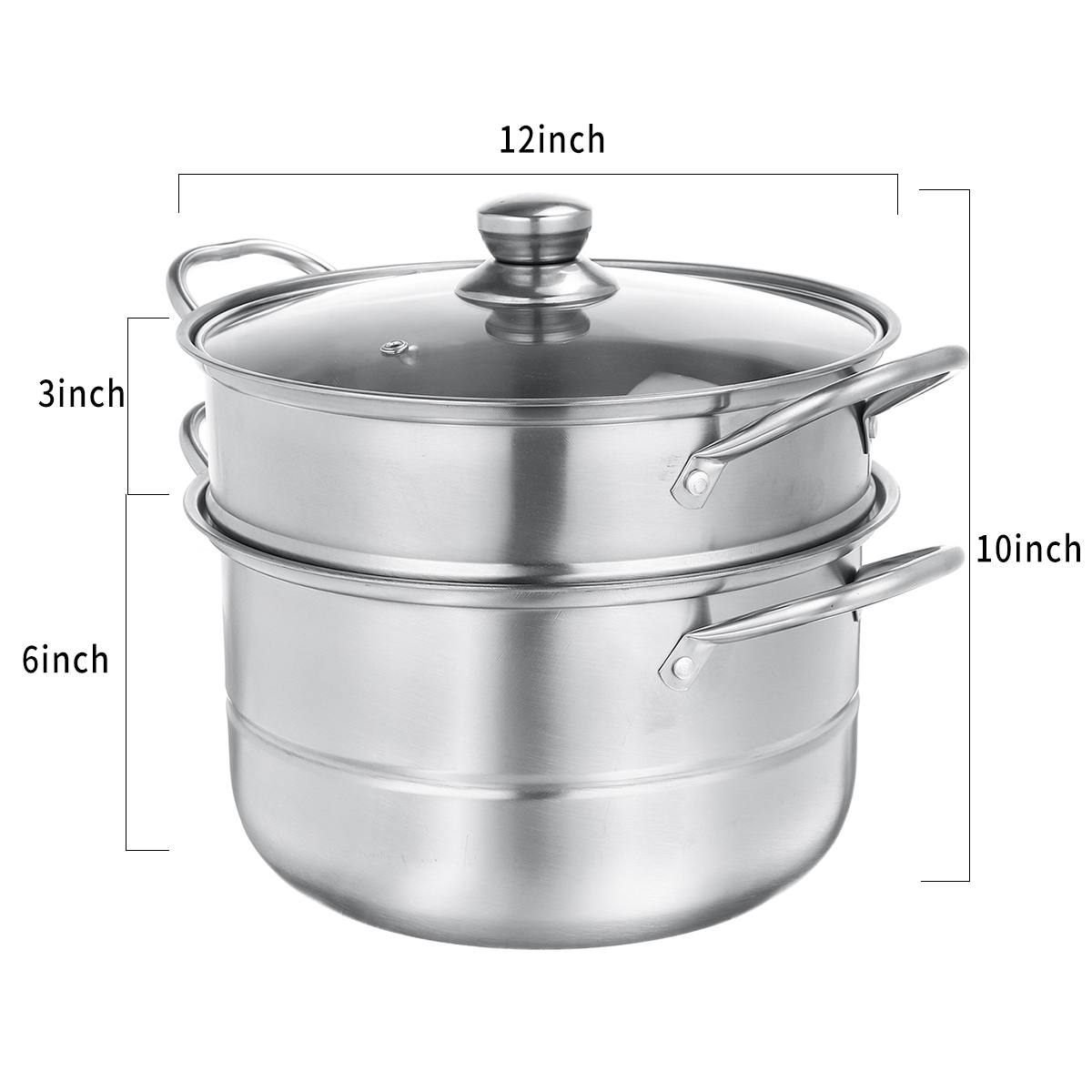 Roestvrij Staal Twee Lagen Dikke Steamer Pot Soep Stoom Pot Universele Kookpotten Voor Inductie Kookplaat Gasfornuis Stoom Pot: 30cm