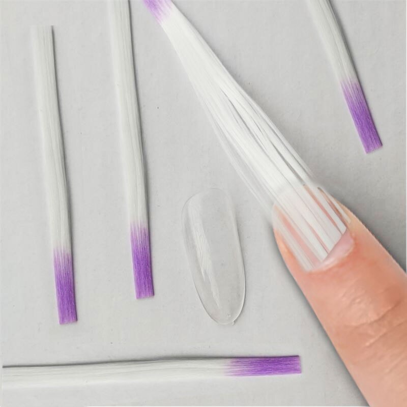 Hebras de fibra de vidrio en las uñas envoltura de seda para extensión puntas de uñas acrílicas manicura uñas salón herramienta de forma de uñas 10 unids/bolsa