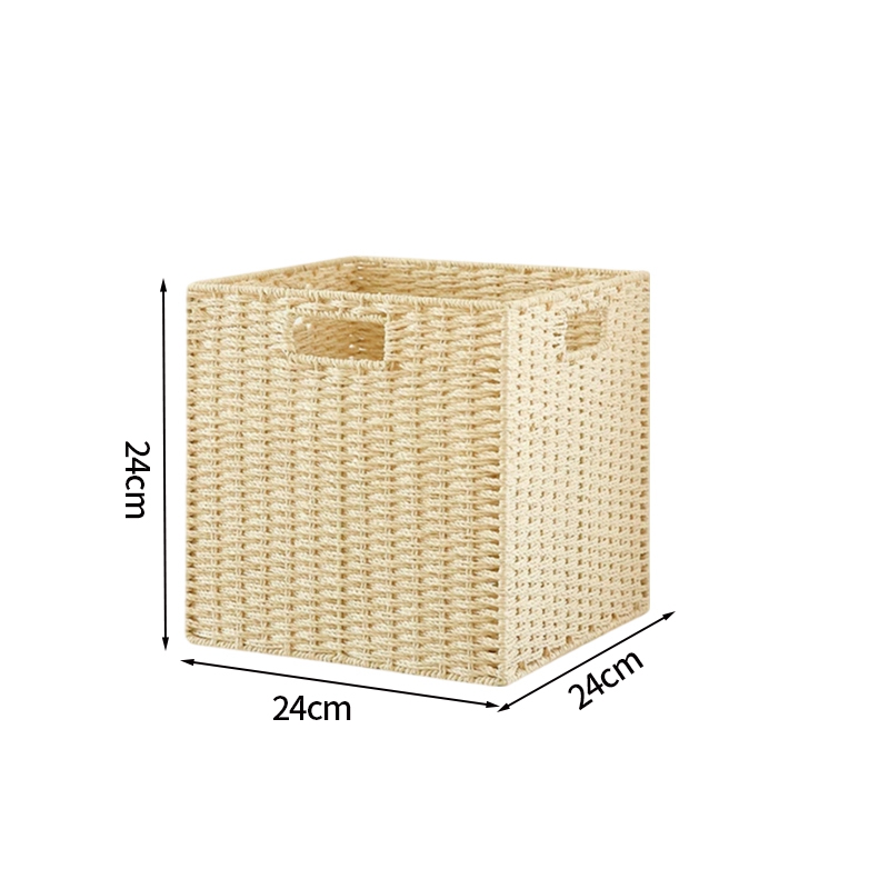 Cesta de lavandería tejida, organización de artículos diversos, cestas de almacenamiento, toalla, contenedor de cosméticos, decoración de escritorio, cesta de Picnic, suministros para el hogar구: Rosa