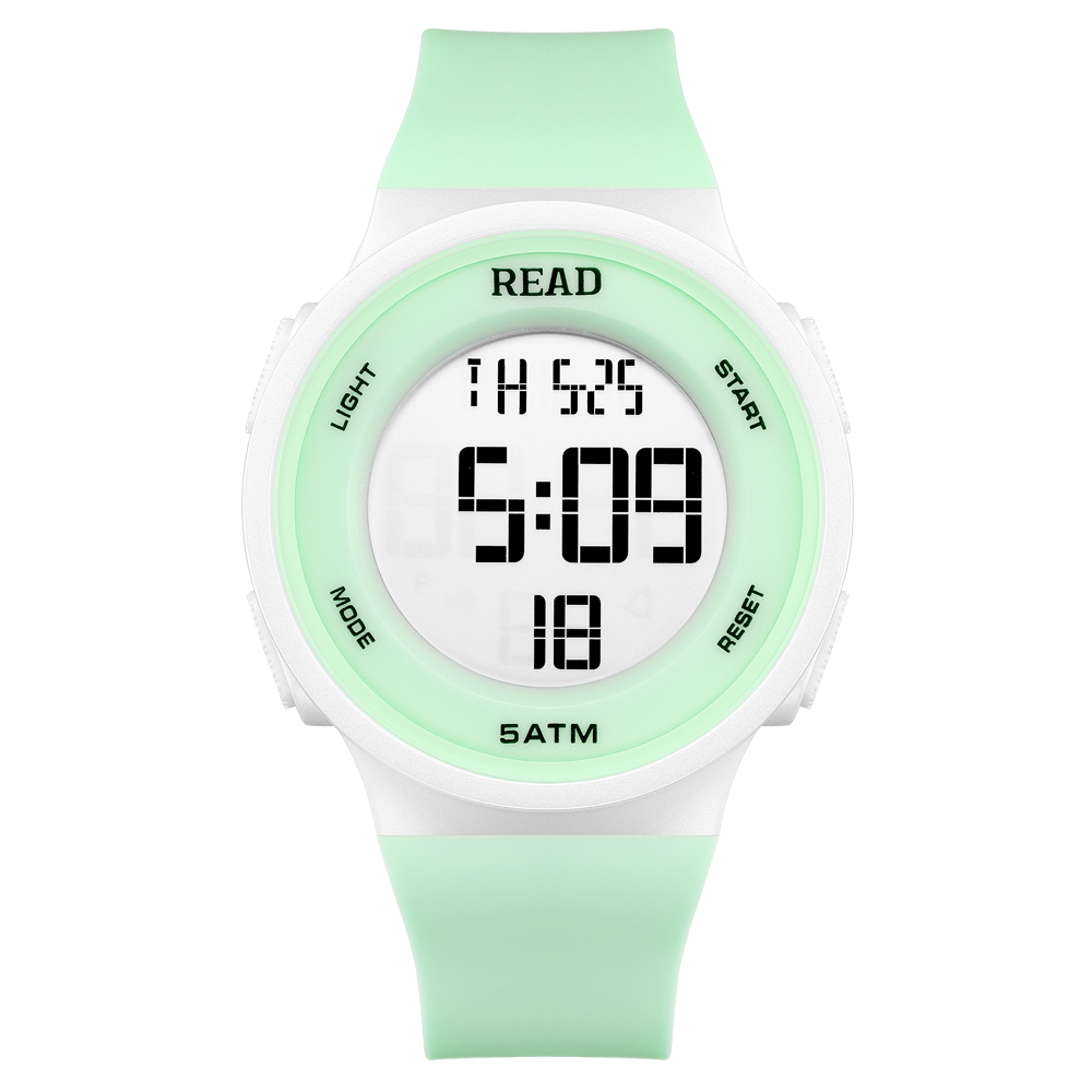 Horloges voor dames, modehorloge met LED-definitieweergave met hoge resolutie, waterdicht multifunctioneel elektronisch digitaal horloge: green