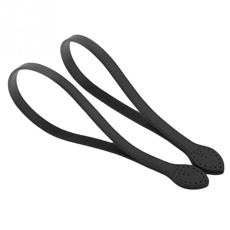 PU Leather Handles Durable Shoulder Bags Detachable Belt Women Leaf Handle Straps DIY Handmade Replacement Handbag Strap 2*61cm: Black