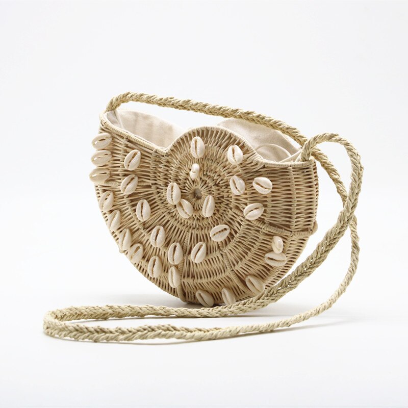 Nueva bolso de mensajero tejido de concha bolso de mano para mujer