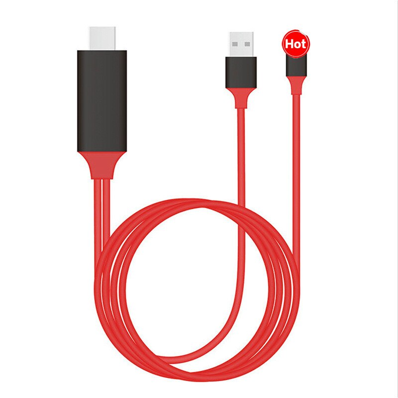 Tv stick 2m usb-zu-hdmi-kompatibler hdtv-av-kabeladapter für iphone 7, 7 plus , 6s, 6 plus , 5s , 5 ladeadapterkabel