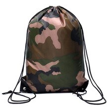 Camouflage Rugzak Trekkoord Gym Bag Reizen Sport Outdoor Tas Lichtgewicht & T8