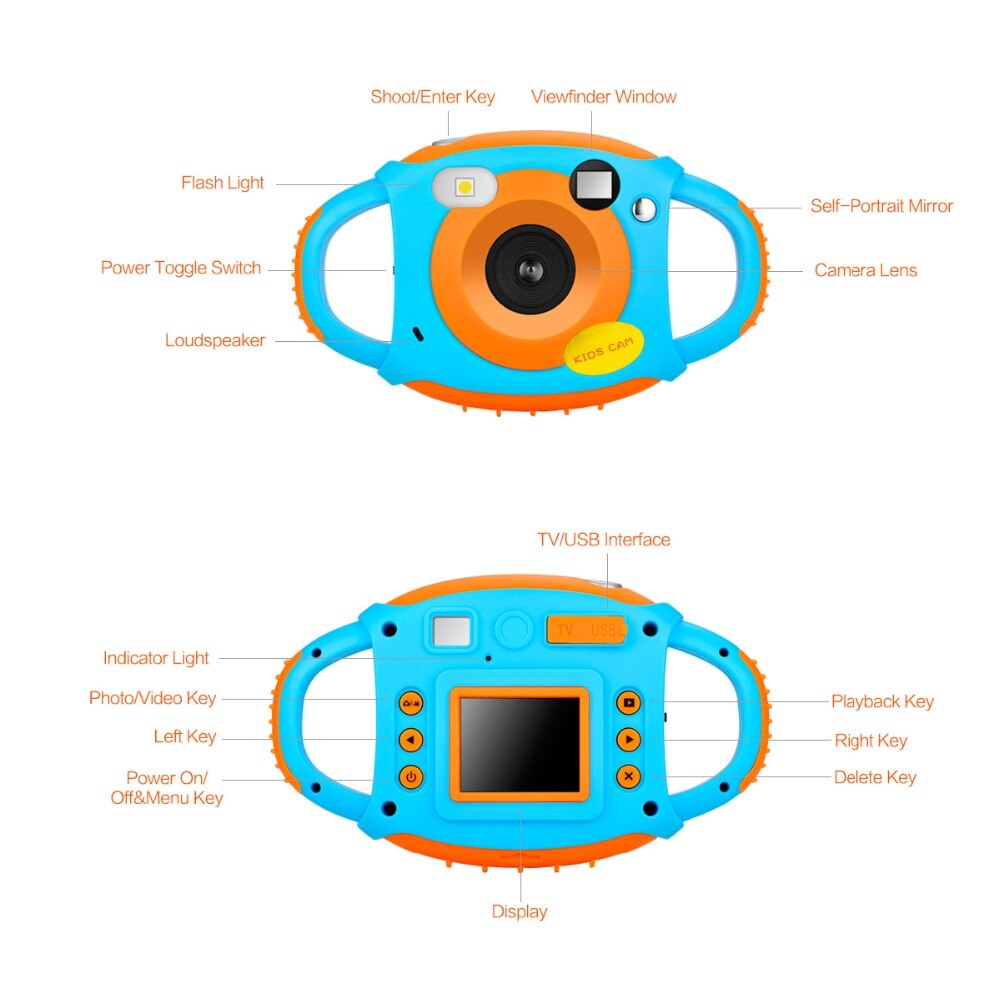 1 pçs nova chegada câmera digital 5mp crianças mini crianças criatividade câmera de gravação de vídeo para crianças melhor presente câmeras digitais