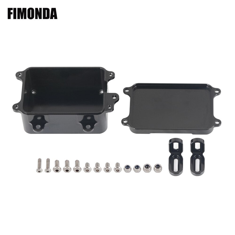 FIMONDA 1/10 RC Crawler Chassis In Metallo Kit di 313 millimetri 12.3 "Passo con di Trasmissione In Metallo di Alluminio Asse Telaio In Fibra di Carbonio ferroviario: Radio Box Black