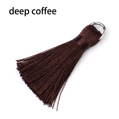 12 stuks/partij 5cm mini zijden kwastjes franje naai pony bloem kwastjes hanger kwastjes voor doe-het-zelf gordijnen woonaccessoires: Diepe koffie