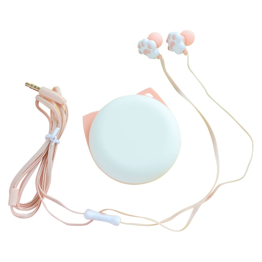 Leuke Kat Klauw Bedrade Koptelefoon Voor Meisje In Ear Oordopjes Headset Voor Xiaomi Huawei Oppo Oortelefoon: Roze