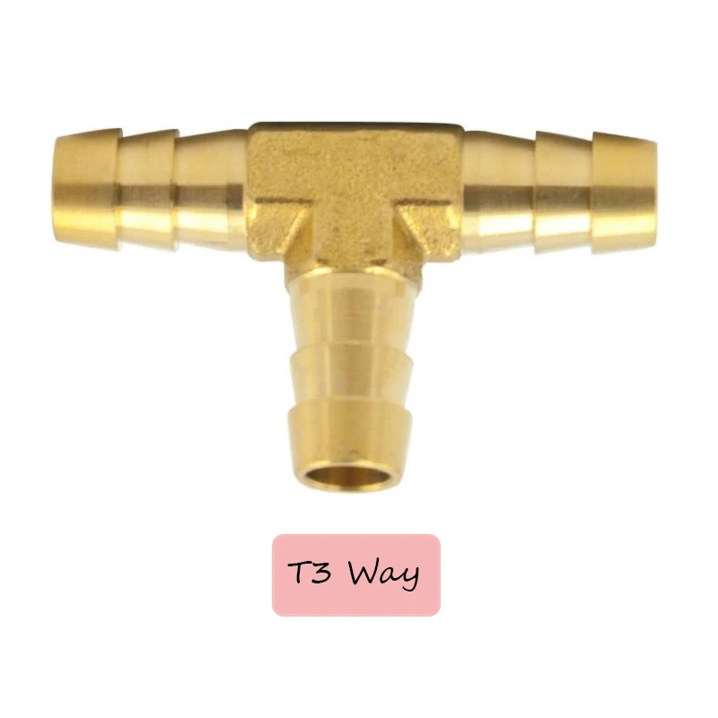 1 pcs 4mm-19mm Brass Fitting Coppers Pagoda Connector Pipe Fittings 2 3 4 Way Straight/L/Tee/Y/Cross For Gas/Water Tube: black / 1/16”