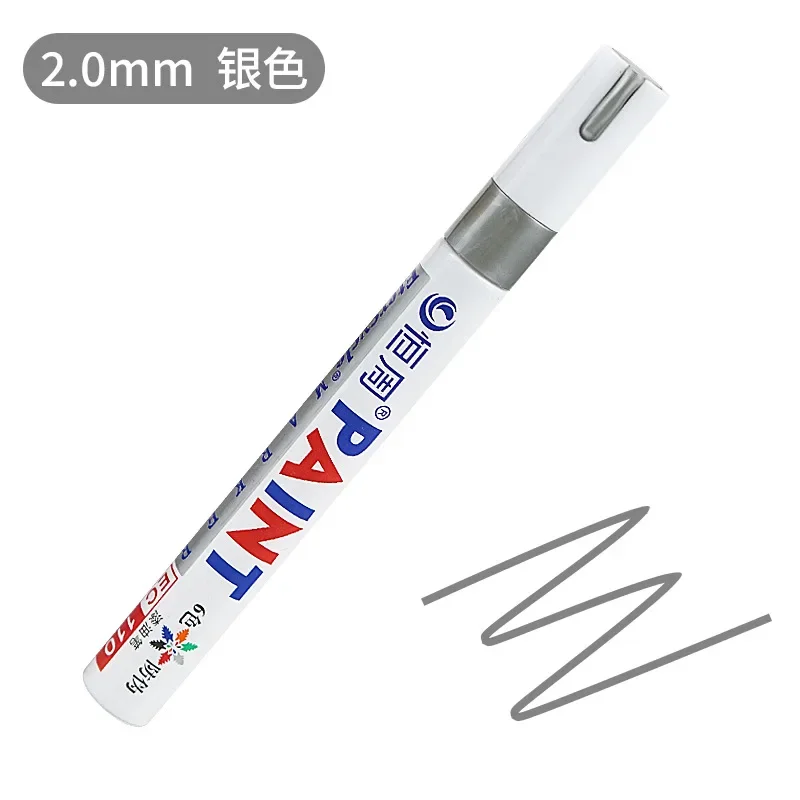 Colors White Waterproof Rubber Permanent Paint Marker Pens for Drawing Car Tire Tread Eco-Friendly Tire Painting Highlighter: Silver
