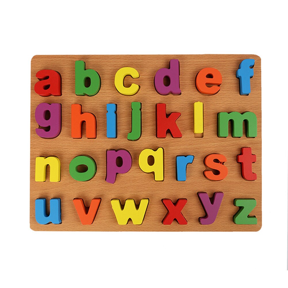 Børn alfabet abc numre træpuslespil bord baby tidligt pædagogisk legetøj til børn, der lærer at udvikle legetøj