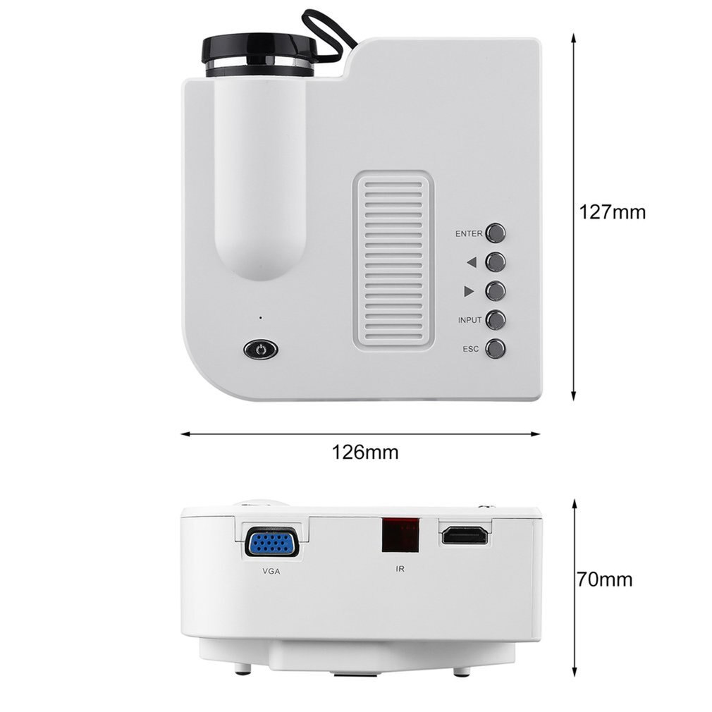 UC28 Mini proyector HD home 1080P micro proyector led portátil LCD tecnología de visualización para el sistema de conferencias de entretenimiento en el hogar