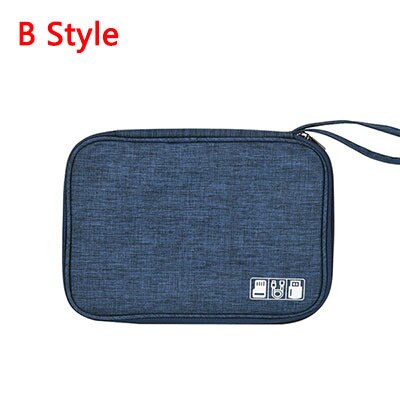 Power Bank Usb Travel Accessoires Digitale Tas Grote Shockproof Gadgets Pouch Elektronische Lader Kabel Oortelefoon Opbergtas: B Style Dark blue