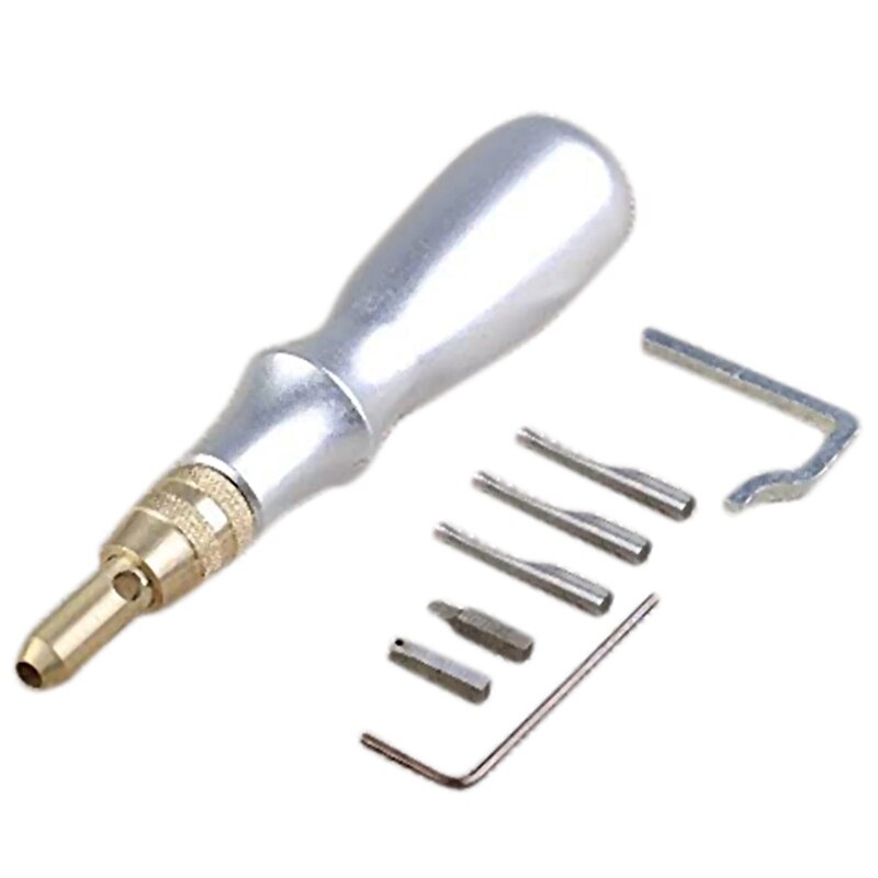 8Pcs DIY Tools Adjustable Pro Stitching Groover and Creasing Edge Beveler Leather craft Sets to Sew & Crease Leather: Default Title