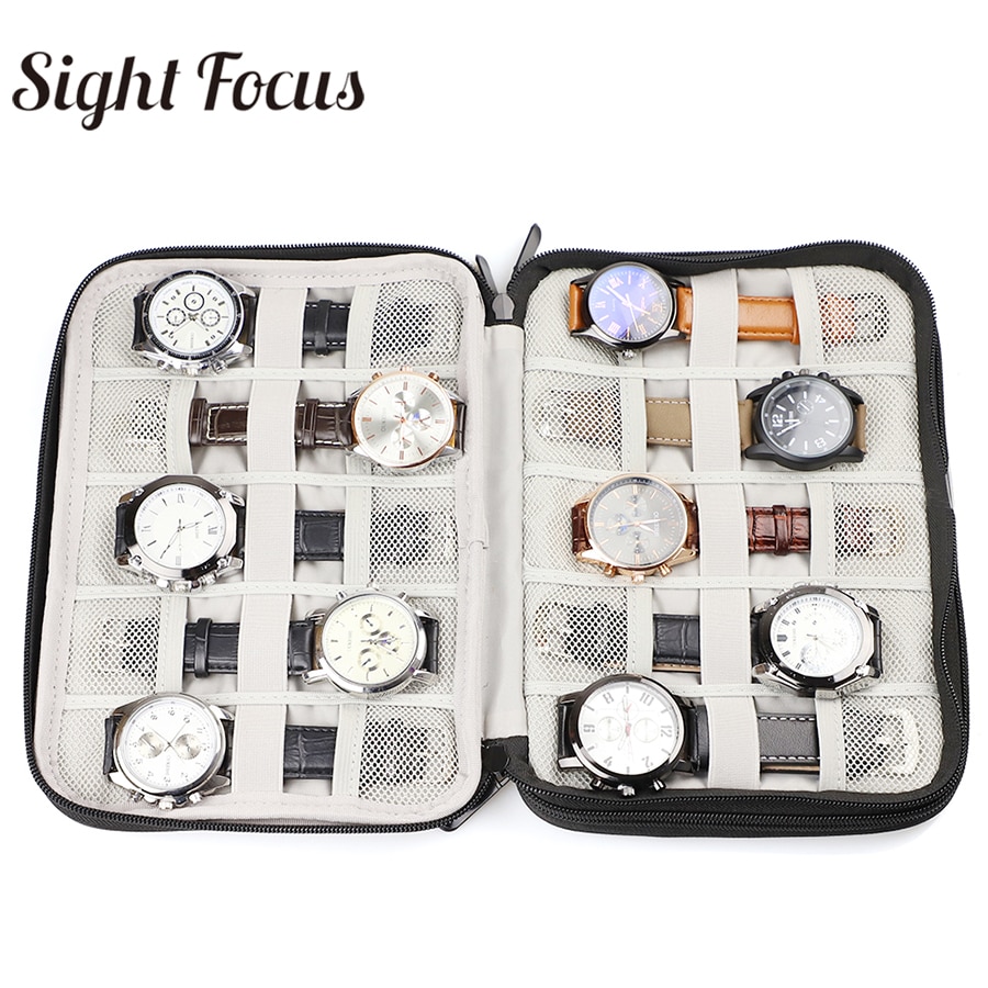 Boîte de montre à 18 fentes, boîtier de montre support de montre pour bracelet Apple mallette de rangement, boîtier de montre bracelet de montre, Double couche