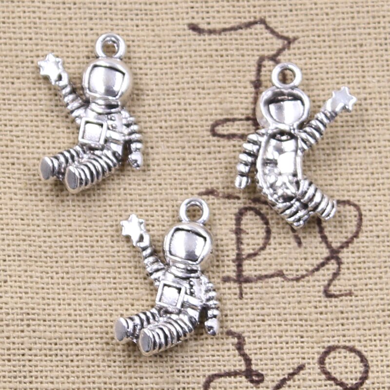 15 stücke Reize Raum Mann Universum Astronaut 22x18mm Antike Silber Farbe Überzogen Anhänger, sterben DIY Handgemachten Tibetischen finden