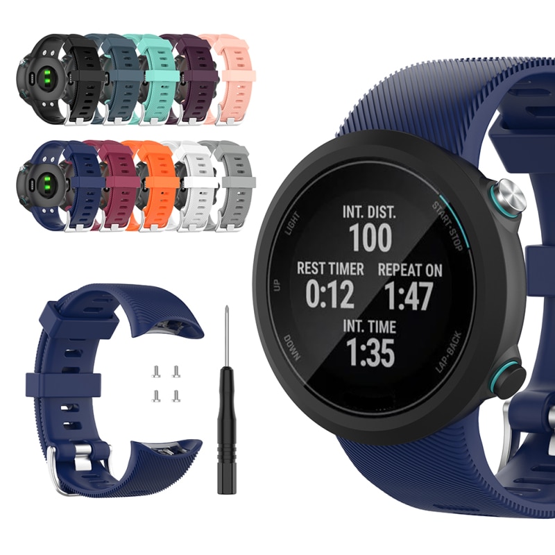 For Garmin Swim 2 Soft Silicone Replacement Watch Band Wrist Strap Smart Watch Accessories Men Women Bracelet band with tool