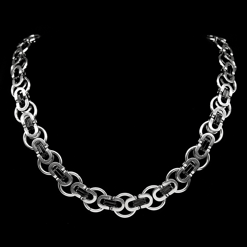 Hiphop Byzantijnse Ronde Ketting voor Vrouwen Mannen Goud Kleur Rvs Mannelijke Dikke Kettingen Sieraden kraag hombre: Kobalt Violet