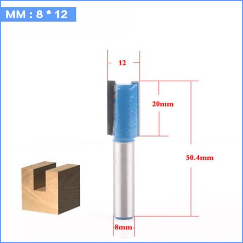 8mm Shank Straight/Dado Router Bit Set Diameter Woodworking Tools CNC Milling Cutter Endmill for Wood: 8mm X 12mm