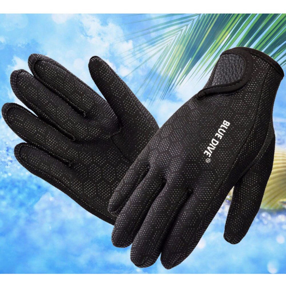 Gants de plongée en néoprène pour hommes et femmes, 1 paire, 2 couleurs, noir, rose, antidérapant, bleu, pour les amateurs de plongée, épaisseur 1.5mm, flambant neuf: 1pair Black / L