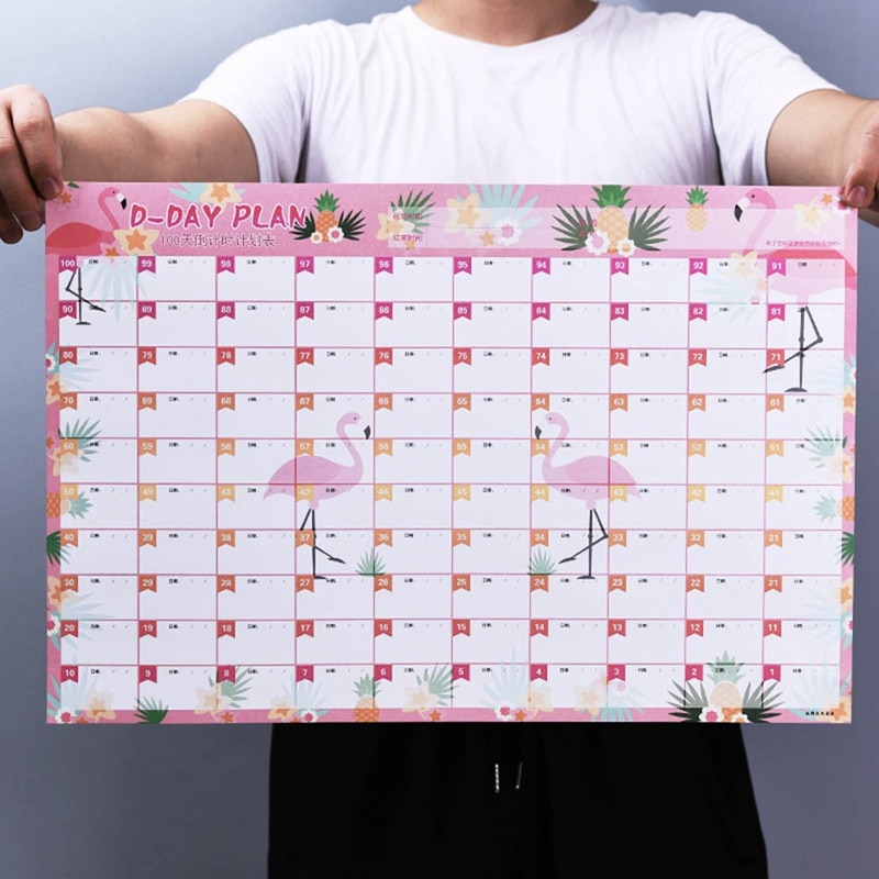 100 dagars nedräkningskalender inlärningsschema periodiskt planerare tabell för barn studieplanering lärande material