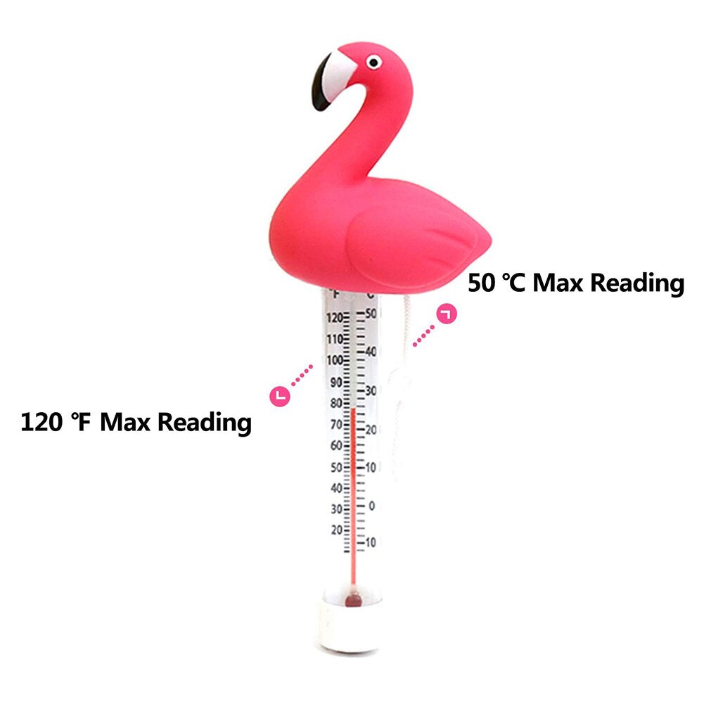 Water Thermometer Flamingo Floating Durable Swimming Pool Thermometer Cartoon Pond Temperature Monitor