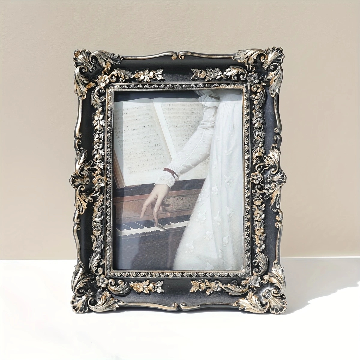 Marco de imagen tallado Retro, marco de imagen artístico, decoración creativa, marco de fotos, decoración del hogar, marco de imagen conmemorativo, 1 ud.