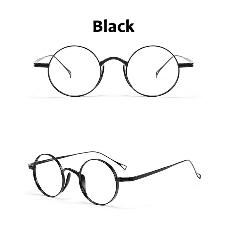 Japanischen Stil Handgemachte Replik retro Runde Brillengestelle KMN99 Männer Reinem Titan Brillen Luxus Anti Blaues Licht Brillen: Braun / MULTI