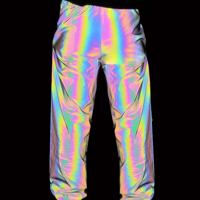 joggers men colorful reflective pants hip hop mens pants streetwear rainbow colored jogger men women sweatpants