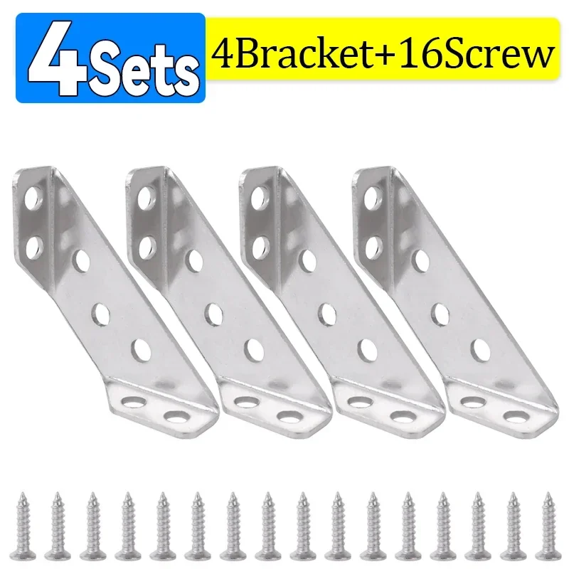 Juego de 10/1 soportes de esquina, conector de estante angular para muebles de acero inoxidable, soporte de gabinete, marco de fijación, soporte de esquina con tornillo: Negro Dorado