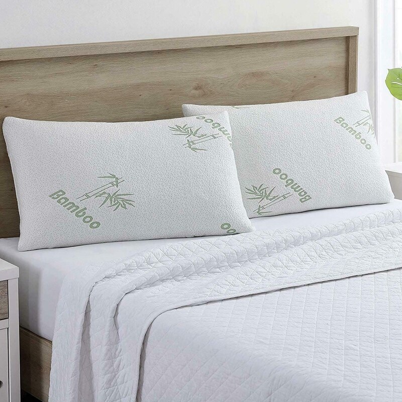 Nueva almohada de espuma de memoria de bambú, soporte ortopédico antibacteriano para la cabeza y el cuello en la espalda