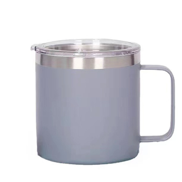 Vaso de Leche de acero inoxidable de 14oz, tazas de doble pared con aislamiento al vacío, vaso de vino de Metal con asas y tapas, taza de café deportiva: X8