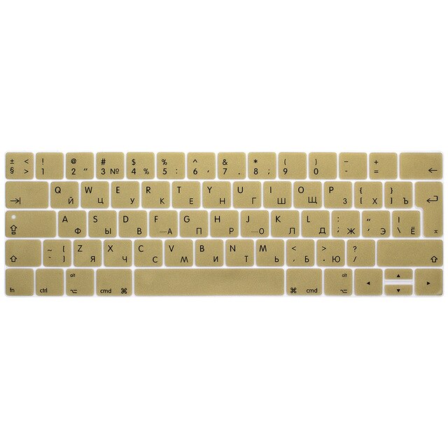 Rosja rosyjski list TouchBar nakładka na klawiaturę dla Macbook Pro 13 15 A1706 A1989/A1707 A1990 2018 2019 Multi touch bar: Gold